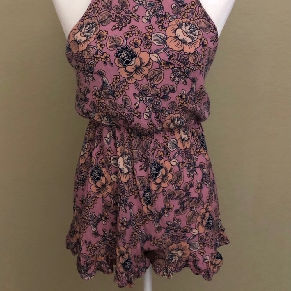 Allie pink floral romper